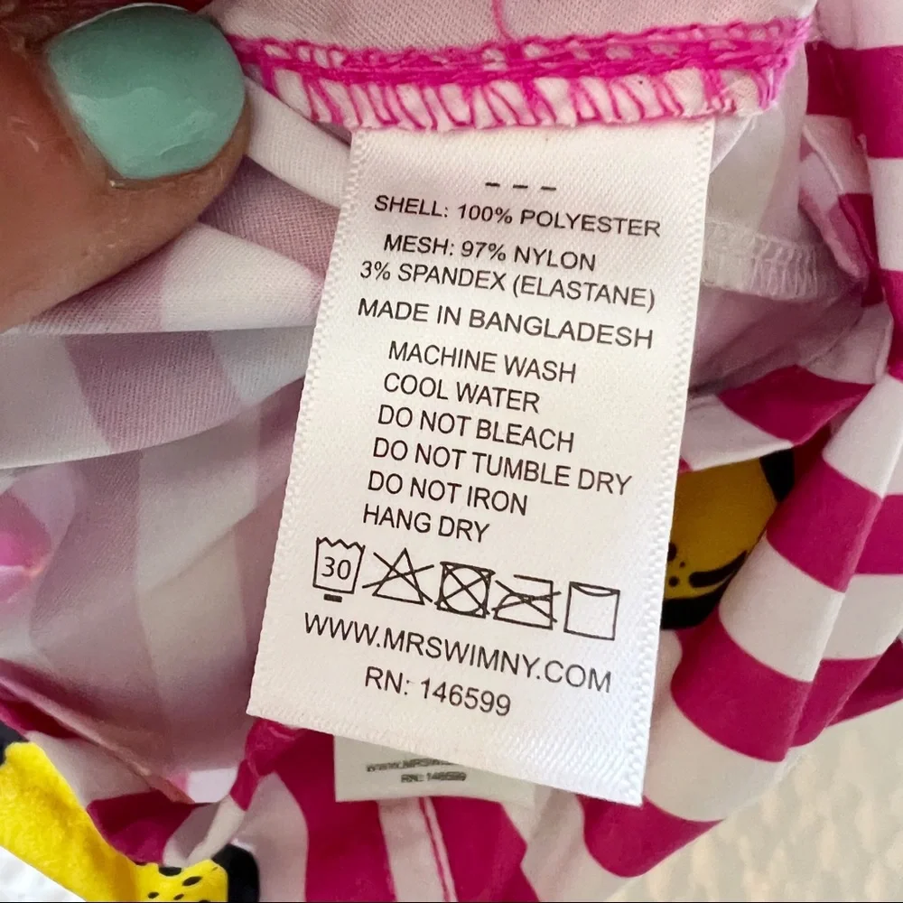 Mr. Swim Lemon Stripes Magenta/White Swim Trunks Men’s Size Large, NWT